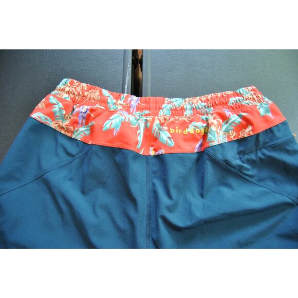 Birddog Boom Large Blue and Orange Tropical Pattern Shorts - Picture 6 of 8